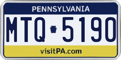 PA license plate MTQ5190