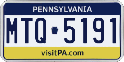 PA license plate MTQ5191