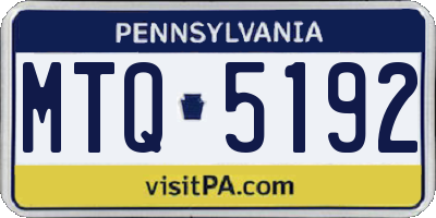 PA license plate MTQ5192