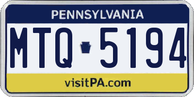 PA license plate MTQ5194