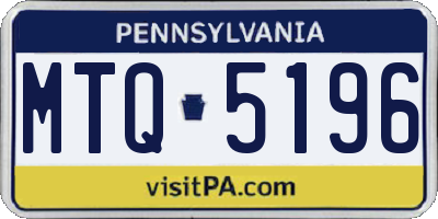PA license plate MTQ5196