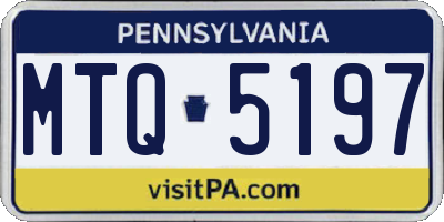 PA license plate MTQ5197