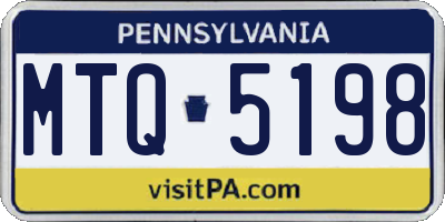 PA license plate MTQ5198