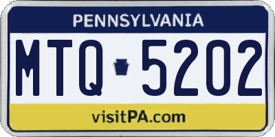 PA license plate MTQ5202
