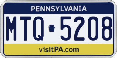 PA license plate MTQ5208