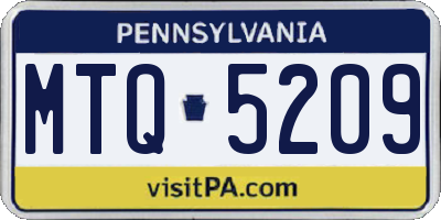 PA license plate MTQ5209
