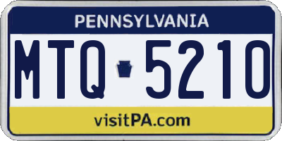 PA license plate MTQ5210