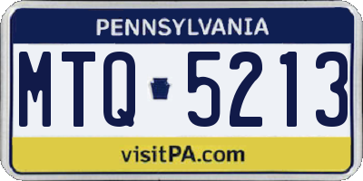 PA license plate MTQ5213