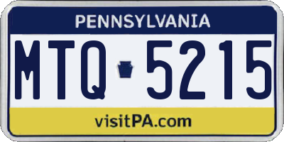 PA license plate MTQ5215