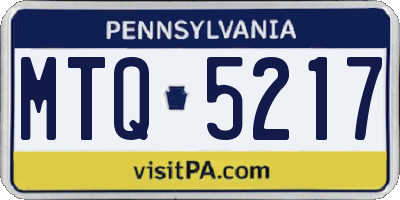 PA license plate MTQ5217