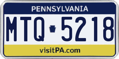 PA license plate MTQ5218