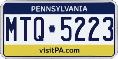 PA license plate MTQ5223