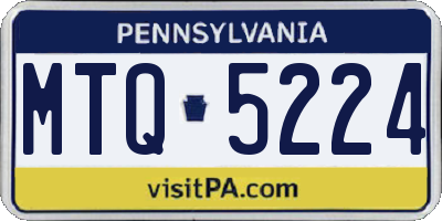 PA license plate MTQ5224