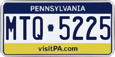 PA license plate MTQ5225