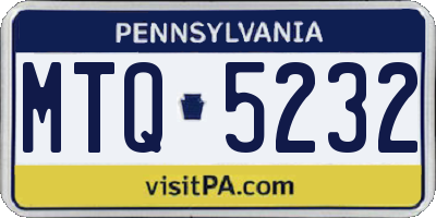 PA license plate MTQ5232
