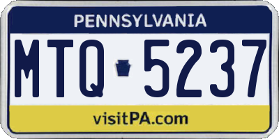 PA license plate MTQ5237