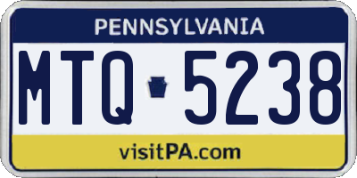 PA license plate MTQ5238