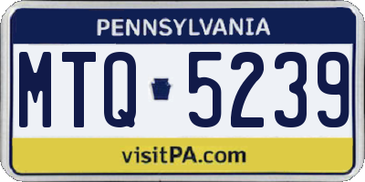 PA license plate MTQ5239
