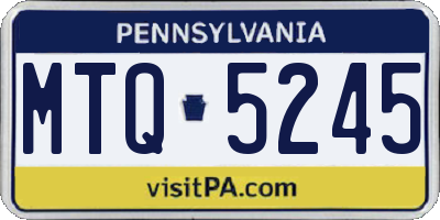 PA license plate MTQ5245