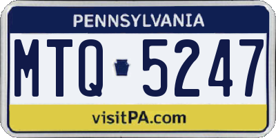 PA license plate MTQ5247