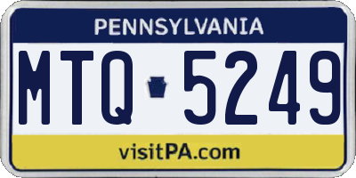 PA license plate MTQ5249
