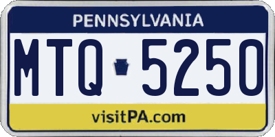 PA license plate MTQ5250