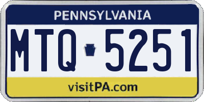 PA license plate MTQ5251