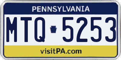 PA license plate MTQ5253