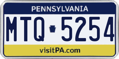 PA license plate MTQ5254
