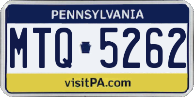 PA license plate MTQ5262