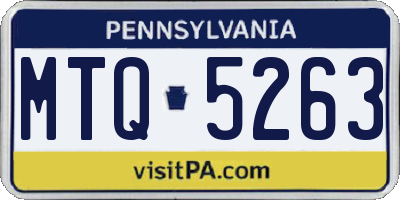 PA license plate MTQ5263