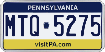 PA license plate MTQ5275