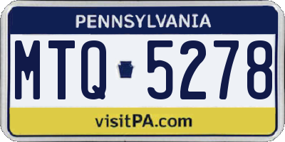 PA license plate MTQ5278