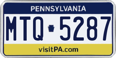 PA license plate MTQ5287
