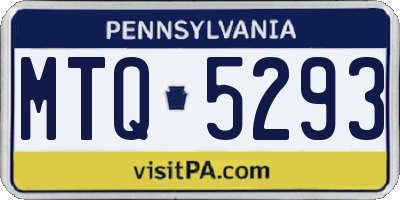 PA license plate MTQ5293