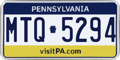 PA license plate MTQ5294