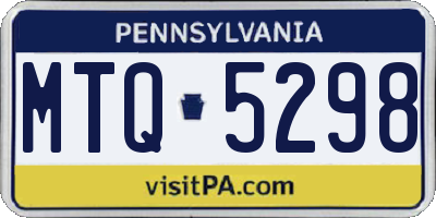 PA license plate MTQ5298