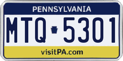 PA license plate MTQ5301