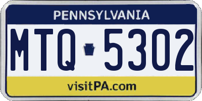 PA license plate MTQ5302