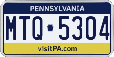 PA license plate MTQ5304
