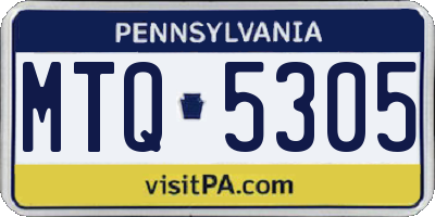 PA license plate MTQ5305