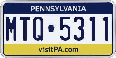 PA license plate MTQ5311