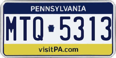 PA license plate MTQ5313