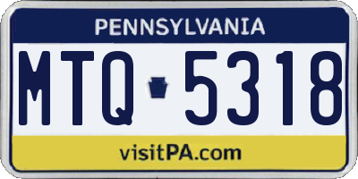 PA license plate MTQ5318