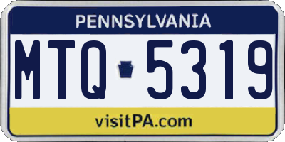 PA license plate MTQ5319