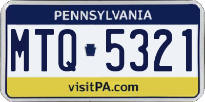 PA license plate MTQ5321