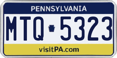 PA license plate MTQ5323