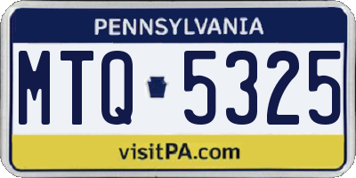 PA license plate MTQ5325