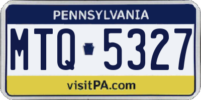 PA license plate MTQ5327