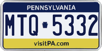 PA license plate MTQ5332
